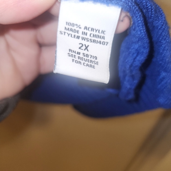 Women's Notations Blue Knit Cardigan, Size 2x - Picture 3 of 4